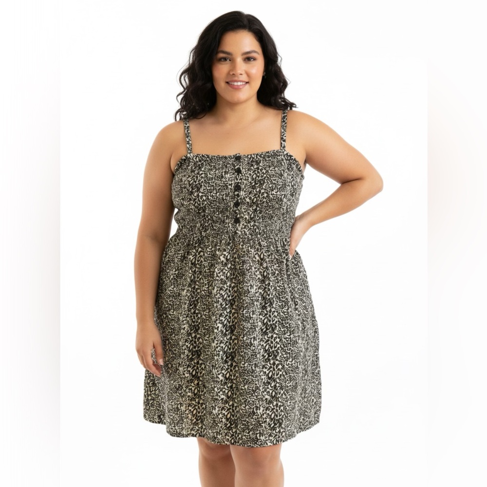 Torrid Leopard Print Babydoll Tank Top Ruffle Flowy Plus Size 2